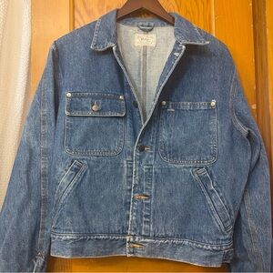 VTG Polo Ralph Lauren Made In USA Denim Trucker Jacket Medium Authentic Dungaree